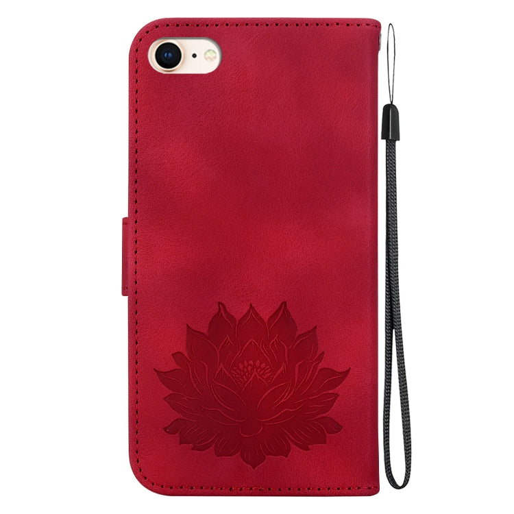 For iPhone SE 2022 / 2020 / 8 / 7 Lotus Embossed Leather Phone Case