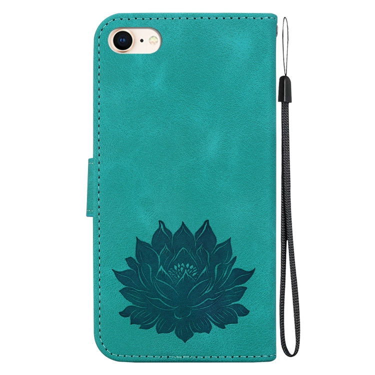 For iPhone SE 2022 / 2020 / 8 / 7 Lotus Embossed Leather Phone Case
