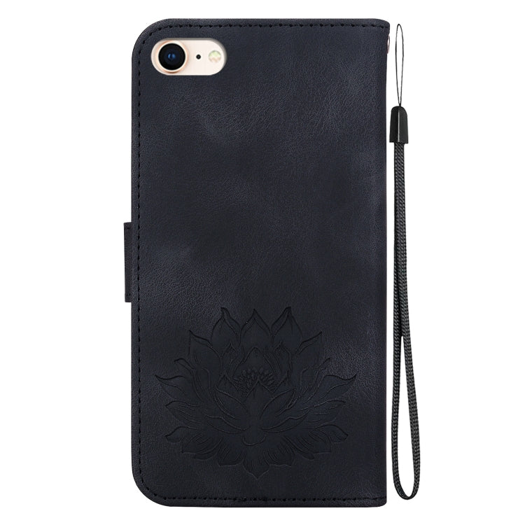 For iPhone SE 2022 / 2020 / 8 / 7 Lotus Embossed Leather Phone Case