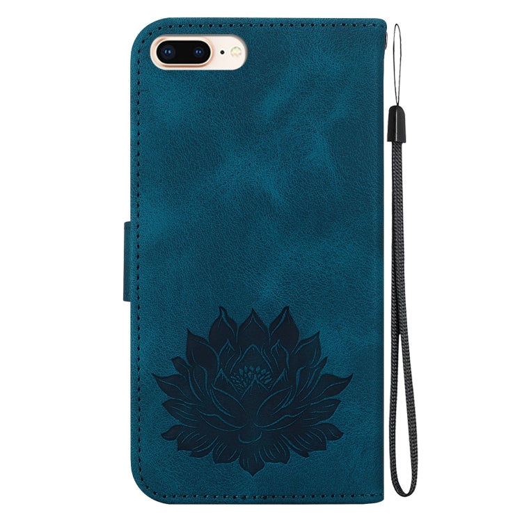 For iPhone 8 Plus / 7 Plus Lotus Embossed Leather Phone Case