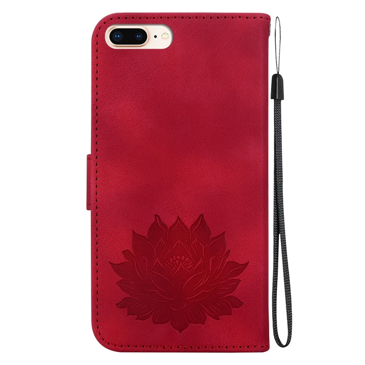 For iPhone 8 Plus / 7 Plus Lotus Embossed Leather Phone Case