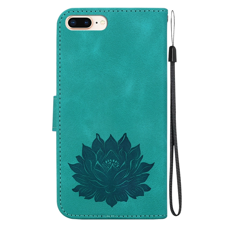 For iPhone 8 Plus / 7 Plus Lotus Embossed Leather Phone Case