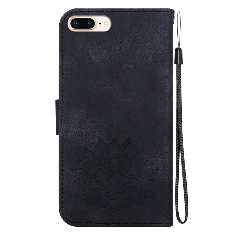 For iPhone 8 Plus / 7 Plus Lotus Embossed Leather Phone Case