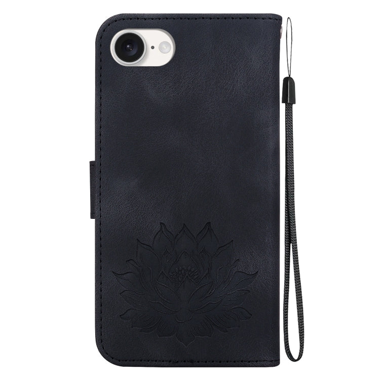 For iPhone 17e / 16e Lotus Embossed Leather Phone Case