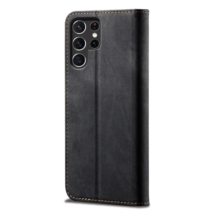 For Samsung Galaxy S25 Ultra 5G Denim Texture Casual Style Horizontal Flip Leather Case