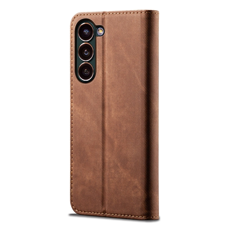 For Samsung Galaxy S24+ 5G Denim Texture Casual Style Horizontal Flip Leather Case