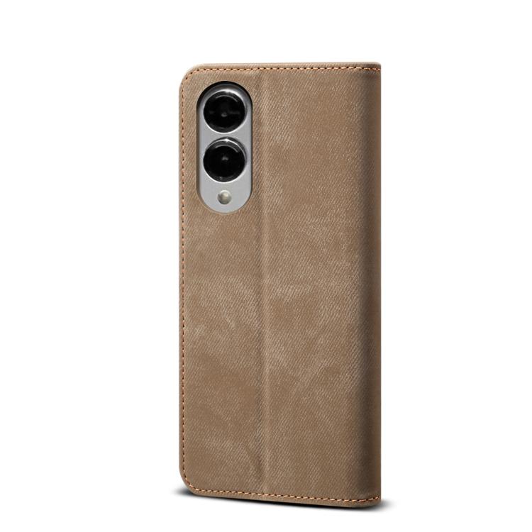 For Samsung Galaxy S25 Edge 5G Denim Texture Casual Style Horizontal Flip Leather Case