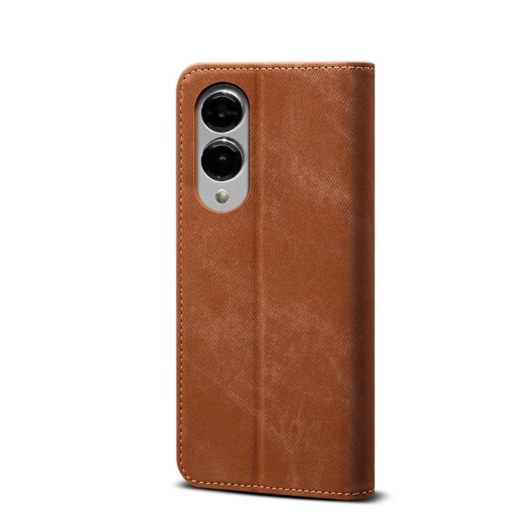 For Samsung Galaxy S25 Edge 5G Denim Texture Casual Style Horizontal Flip Leather Case