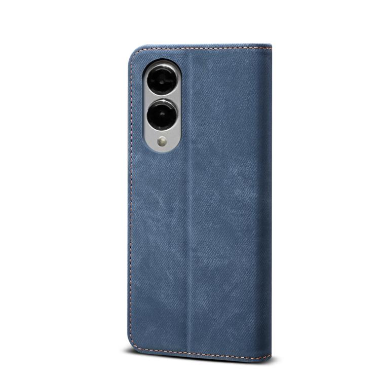 For Samsung Galaxy S25 Edge 5G Denim Texture Casual Style Horizontal Flip Leather Case