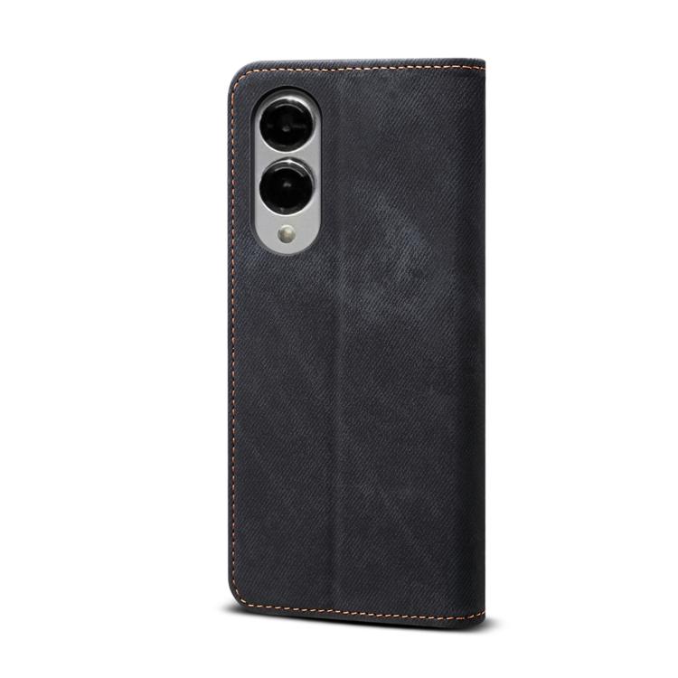 For Samsung Galaxy S25 Edge 5G Denim Texture Casual Style Horizontal Flip Leather Case