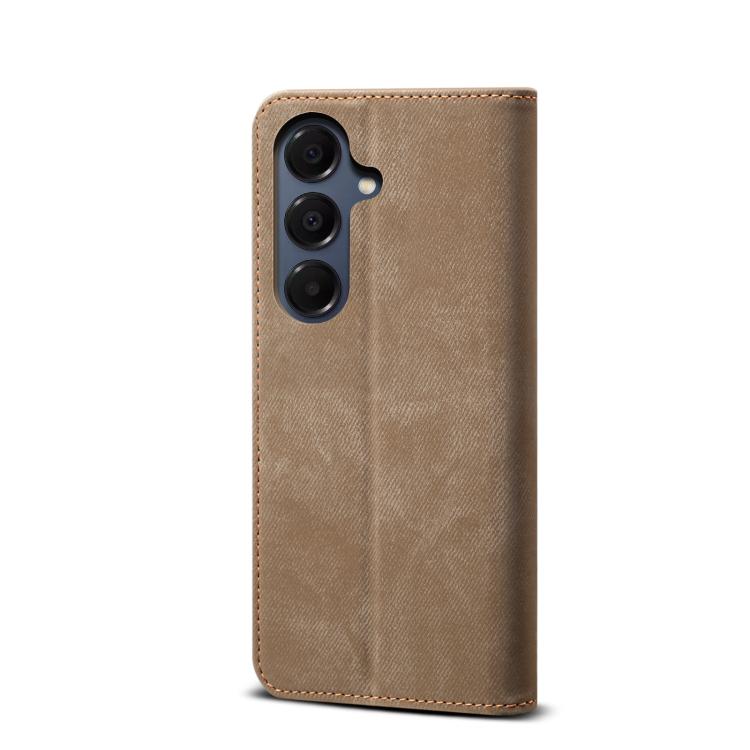 For Samsung Galaxy S25 FE 5G Denim Texture Casual Style Horizontal Flip Leather Case