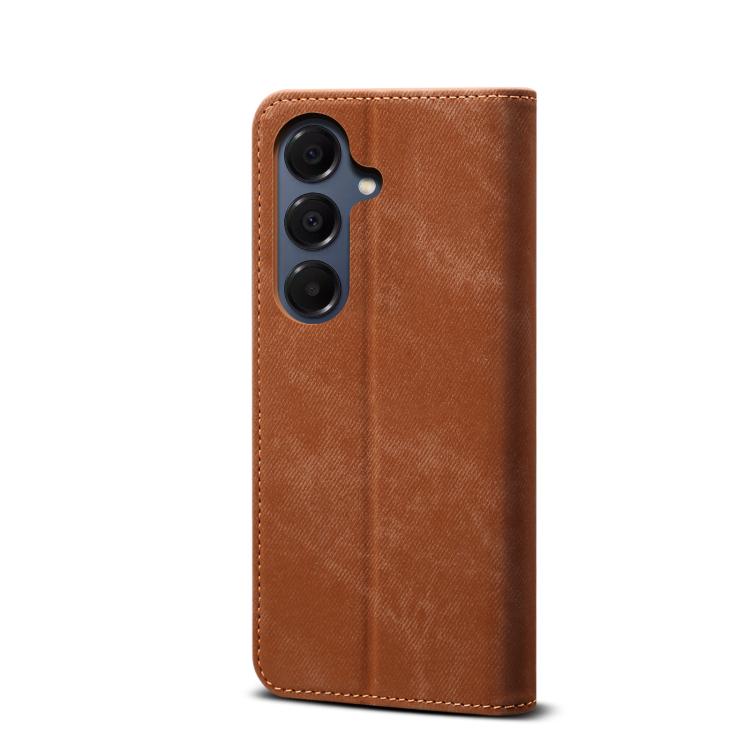 For Samsung Galaxy S25 FE 5G Denim Texture Casual Style Horizontal Flip Leather Case