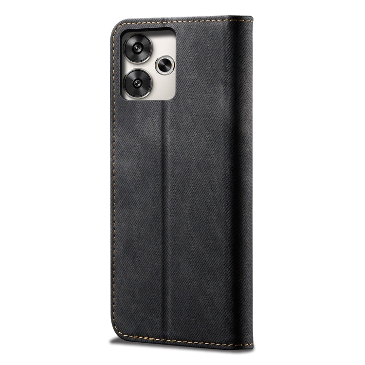 For Xiaomi Poco M6 4G Denim Texture Casual Style Horizontal Flip Leather Case