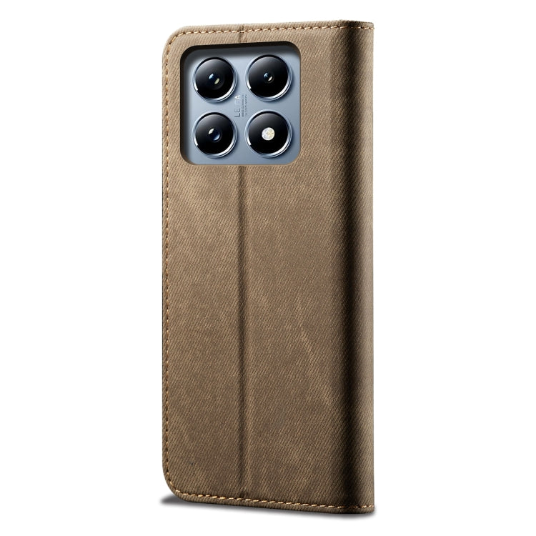 For Xiaomi 14T Pro Denim Texture Casual Style Horizontal Flip Leather Case