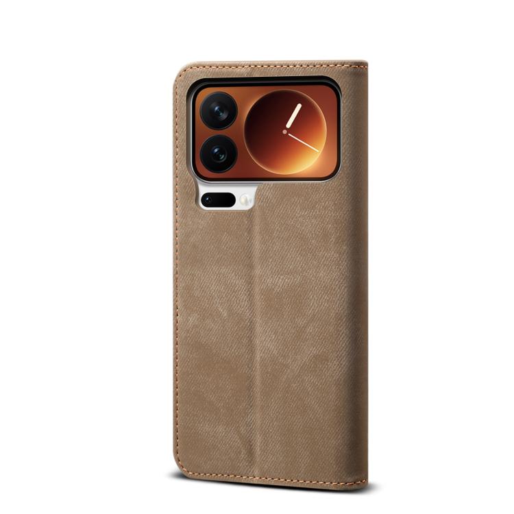 For Xiaomi 17 Pro Max Denim Texture Casual Style Horizontal Flip Leather Case