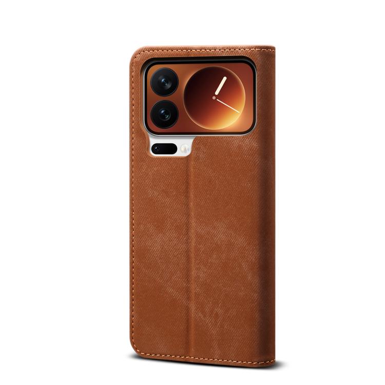 For Xiaomi 17 Pro Max Denim Texture Casual Style Horizontal Flip Leather Case
