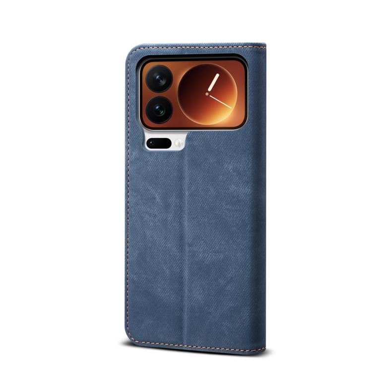 For Xiaomi 17 Pro Max Denim Texture Casual Style Horizontal Flip Leather Case