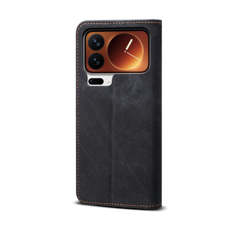 For Xiaomi 17 Pro Max Denim Texture Casual Style Horizontal Flip Leather Case