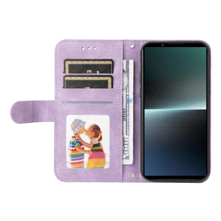 For Sony Xperia 1 V Skin Feel Life Tree Metal Button Leather Phone Case