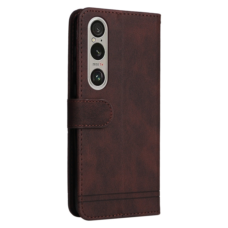 For Sony Xperia 1 VI Skin Feel Life Tree Metal Button Leather Phone Case