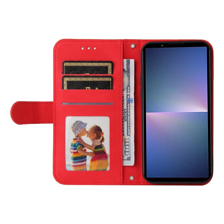 For Sony Xperia 5 V Skin Feel Life Tree Metal Button Leather Phone Case
