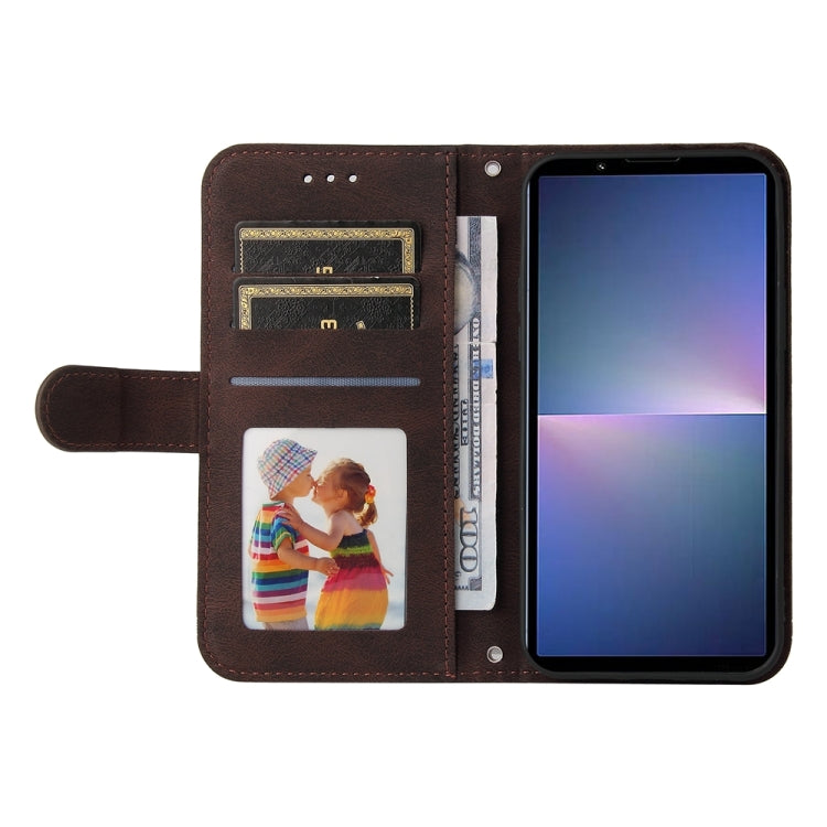 For Sony Xperia 5 V Skin Feel Life Tree Metal Button Leather Phone Case