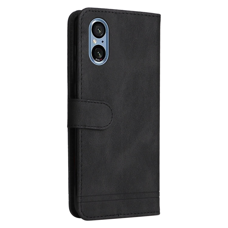 For Sony Xperia 5 V Skin Feel Life Tree Metal Button Leather Phone Case