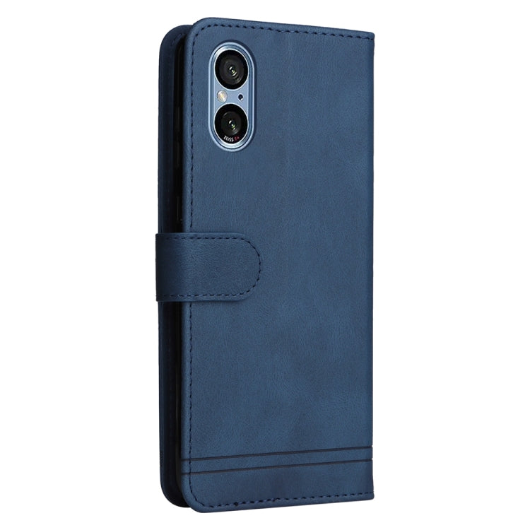 For Sony Xperia 5 V Skin Feel Life Tree Metal Button Leather Phone Case