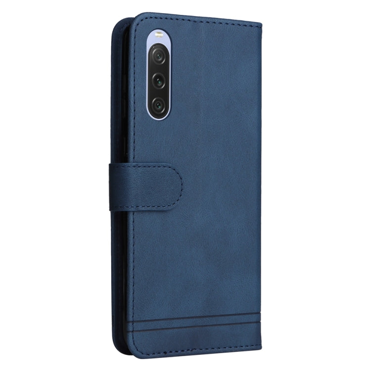 For Sony Xperia 10 V Skin Feel Life Tree Metal Button Leather Phone Case
