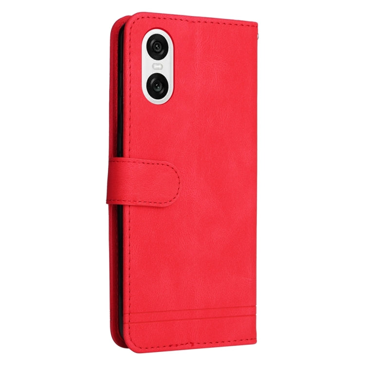 For Sony Xperia 10 VI Skin Feel Life Tree Metal Button Leather Phone Case