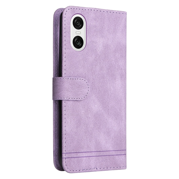 For Sony Xperia 10 VI Skin Feel Life Tree Metal Button Leather Phone Case