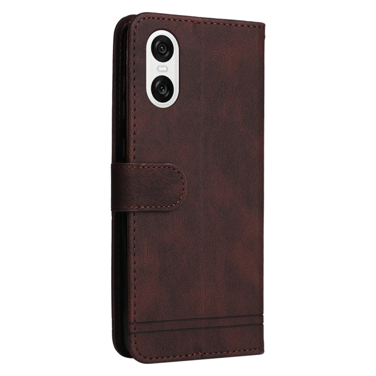 For Sony Xperia 10 VI Skin Feel Life Tree Metal Button Leather Phone Case