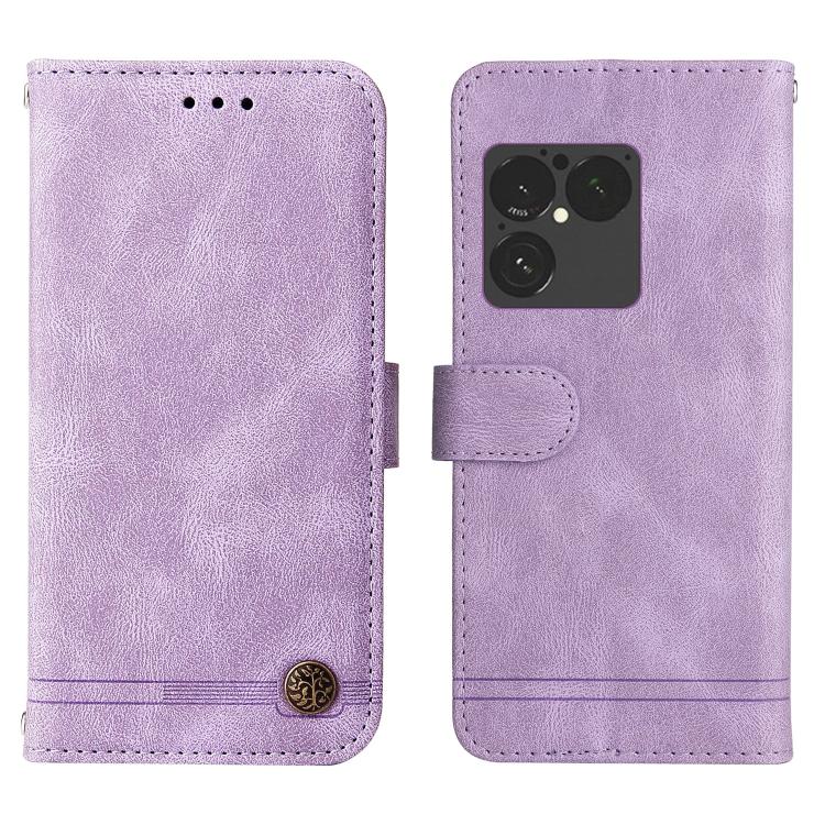 For Sony Xperia 1 VIII Skin Feel Life Tree Metal Button Leather Phone Case