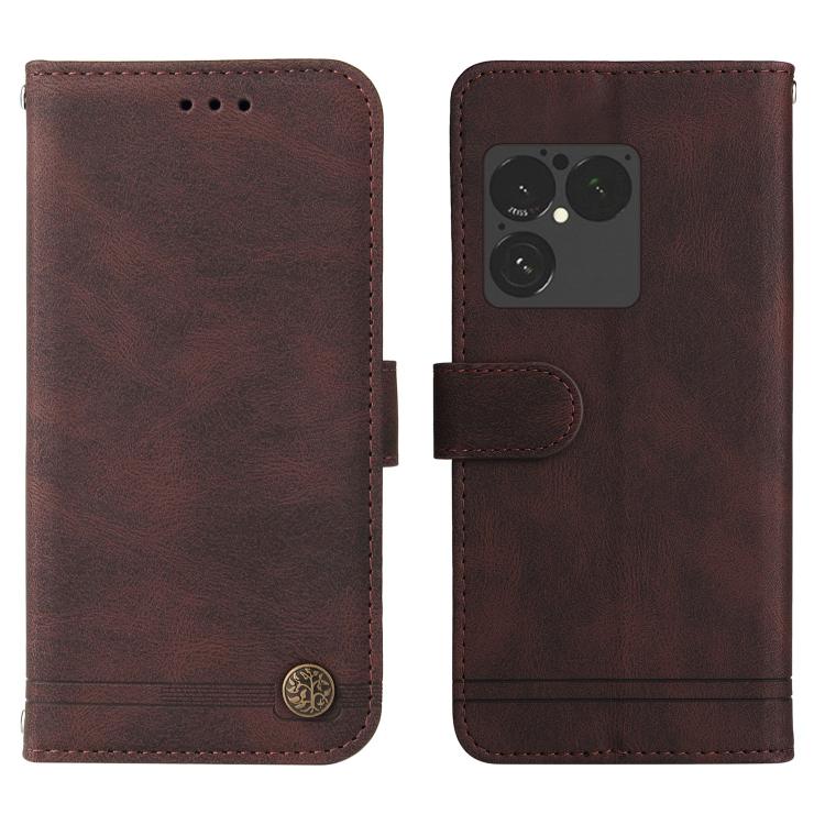 For Sony Xperia 1 VIII Skin Feel Life Tree Metal Button Leather Phone Case