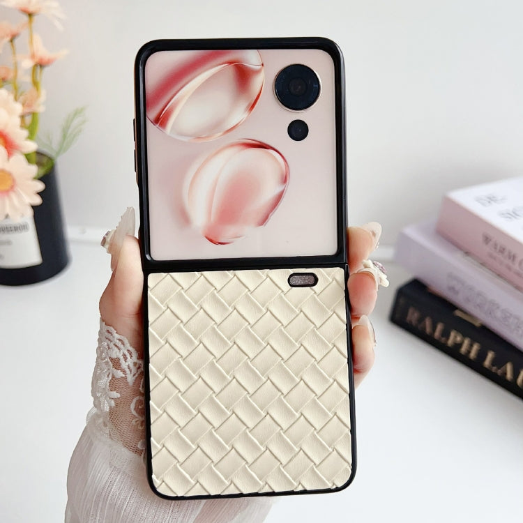For Honor Magic V Flip Woven Texture Folding PU Phone Case