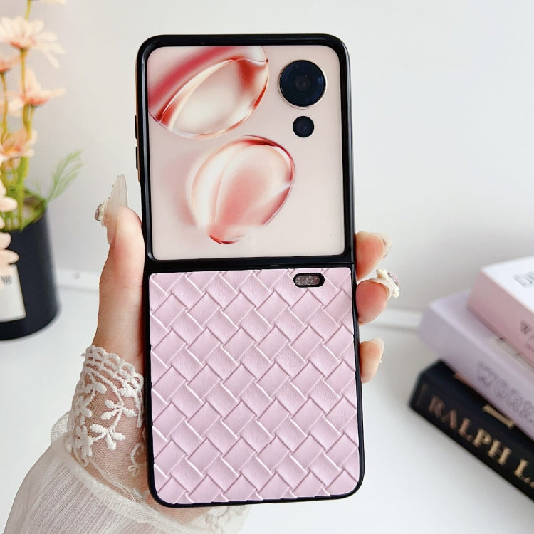 For Honor Magic V Flip Woven Texture Folding PU Phone Case