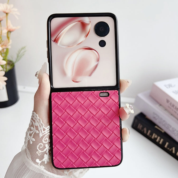 For Honor Magic V Flip Woven Texture Folding PU Phone Case
