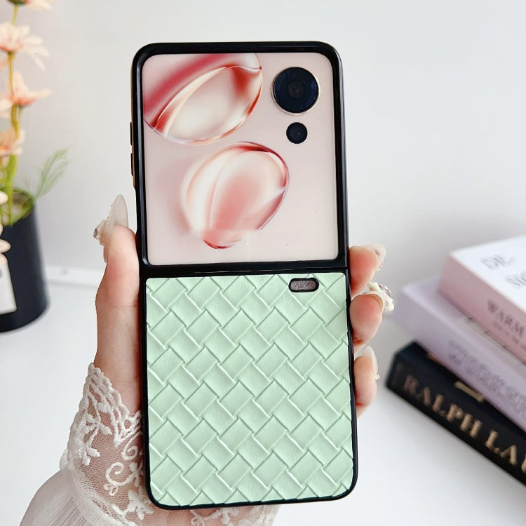 For Honor Magic V Flip Woven Texture Folding PU Phone Case