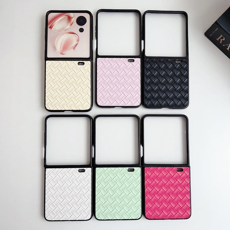 For Honor Magic V Flip Woven Texture Folding PU Phone Case