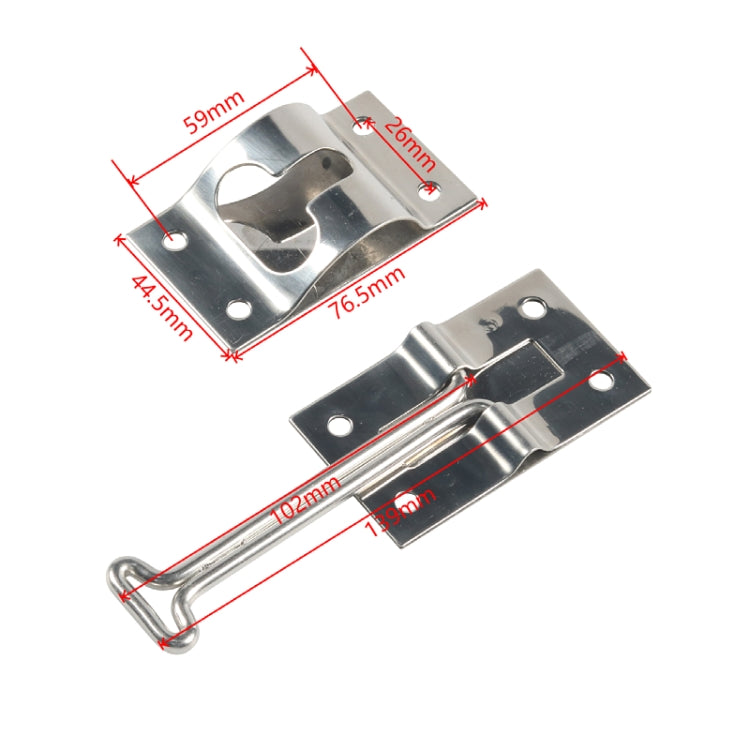 Vans / RVs / Trucks 4 inch Stainless Steel Door Hook with screws - Silver