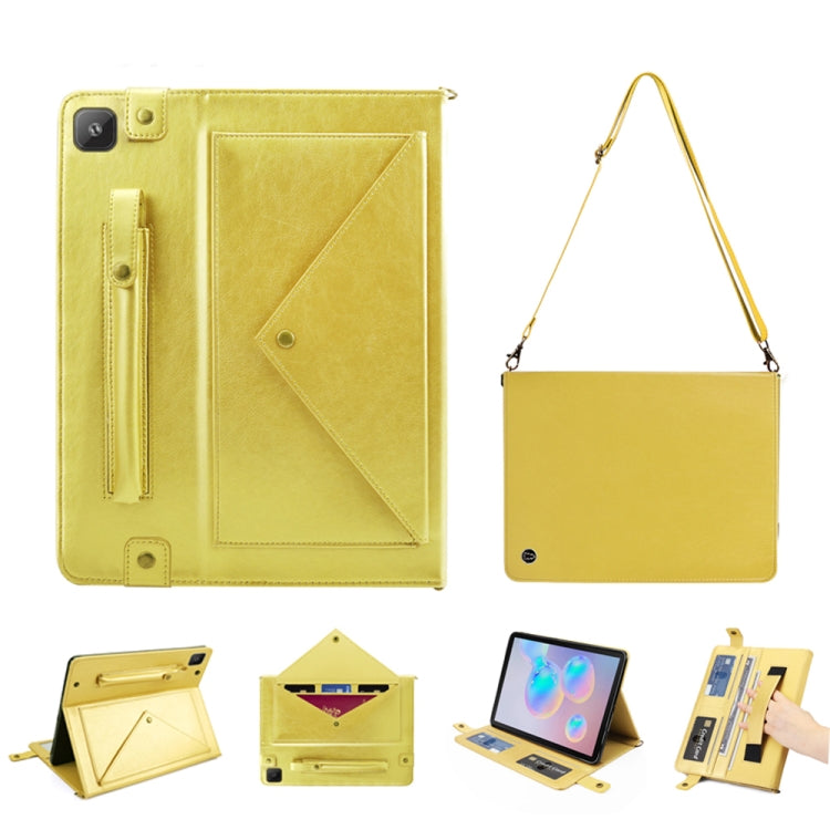For Samsung Galaxy Tab A7 SM-T505 (2020) Envelope Horizontal Flip PU Leather Case with Card Slots & Pen Slots & Holder & Wallet & Photo Frame & Shoulder Strap