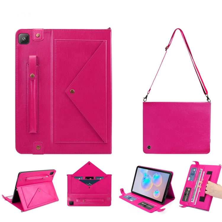 For Samsung Galaxy Tab A7 SM-T505 (2020) Envelope Horizontal Flip PU Leather Case with Card Slots & Pen Slots & Holder & Wallet & Photo Frame & Shoulder Strap