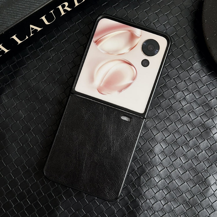 For Honor Magic V Flip Crazy Horse Texture Folding PU Phone Case