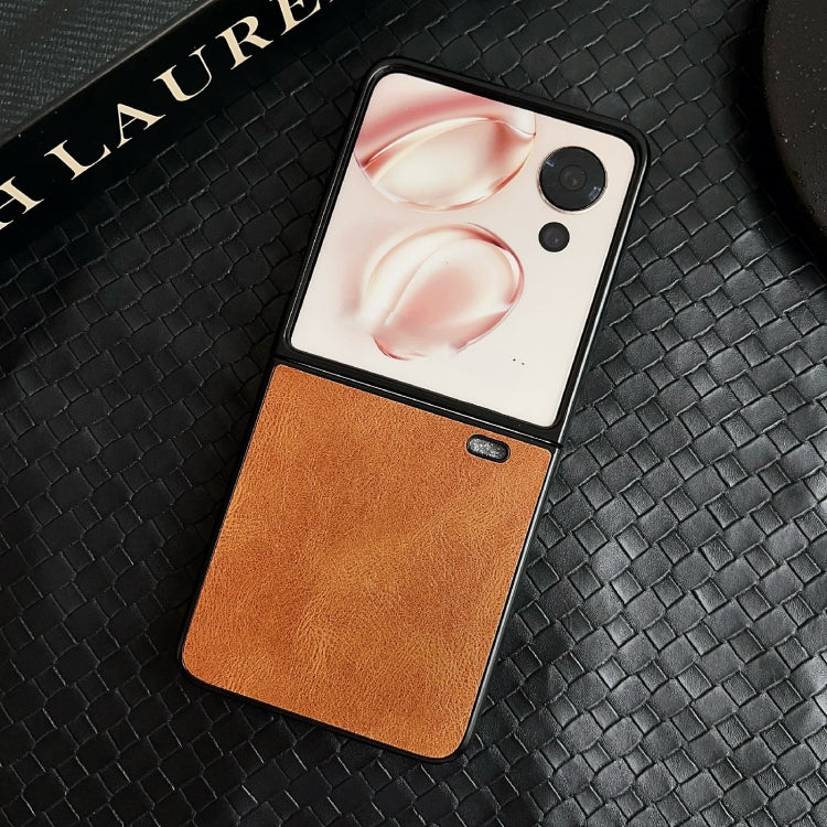 For Honor Magic V Flip Crazy Horse Texture Folding PU Phone Case