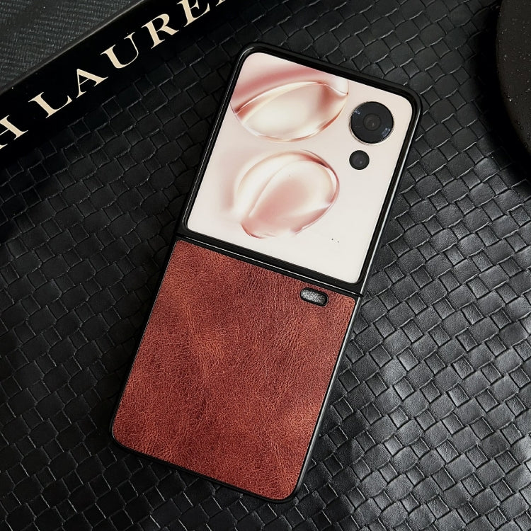 For Honor Magic V Flip Crazy Horse Texture Folding PU Phone Case