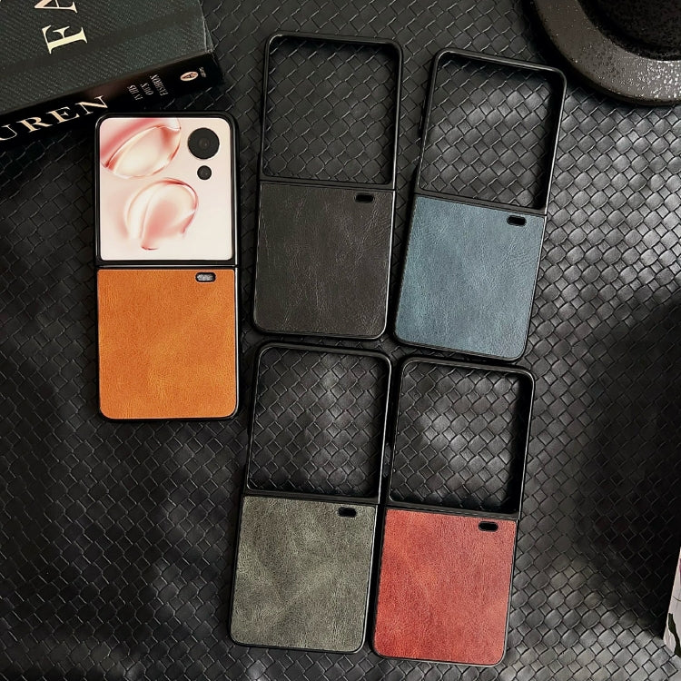 For Honor Magic V Flip Crazy Horse Texture Folding PU Phone Case
