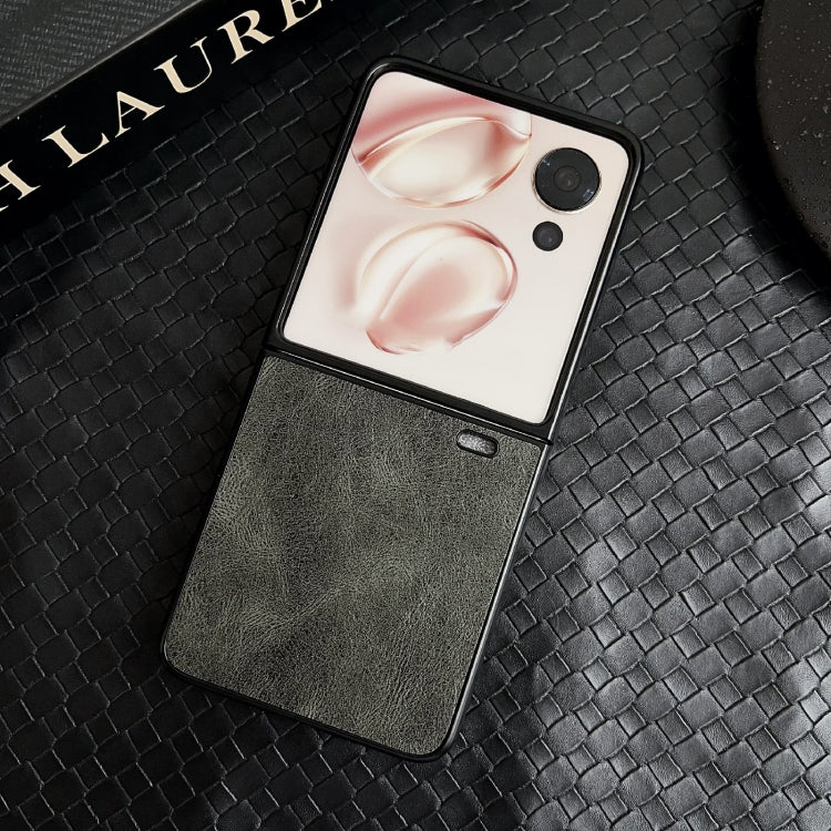 For Honor Magic V Flip Crazy Horse Texture Folding PU Phone Case