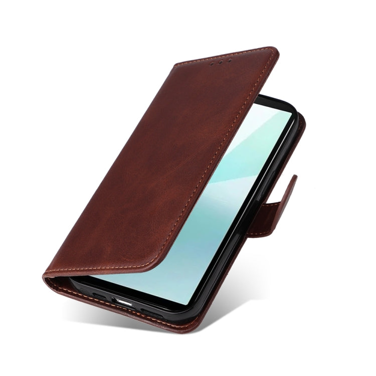 For Sony Xperia 10 VI Classic Calf Texture Flip Leather Phone Case