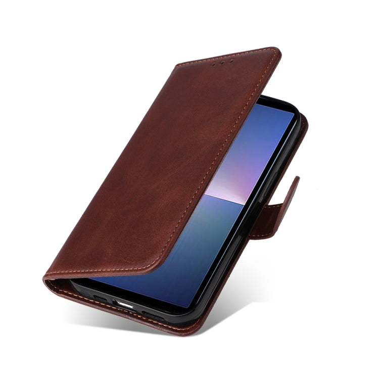 For Sony Xperia 5 V Classic Calf Texture Flip Leather Phone Case