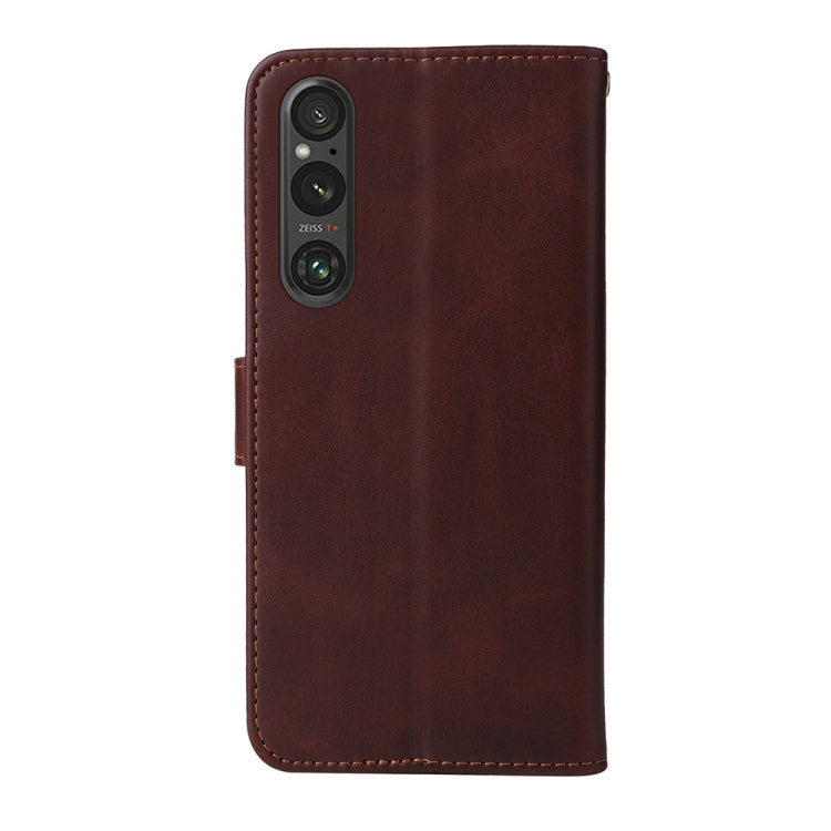 For Sony Xperia 1 V Classic Calf Texture Flip Leather Phone Case